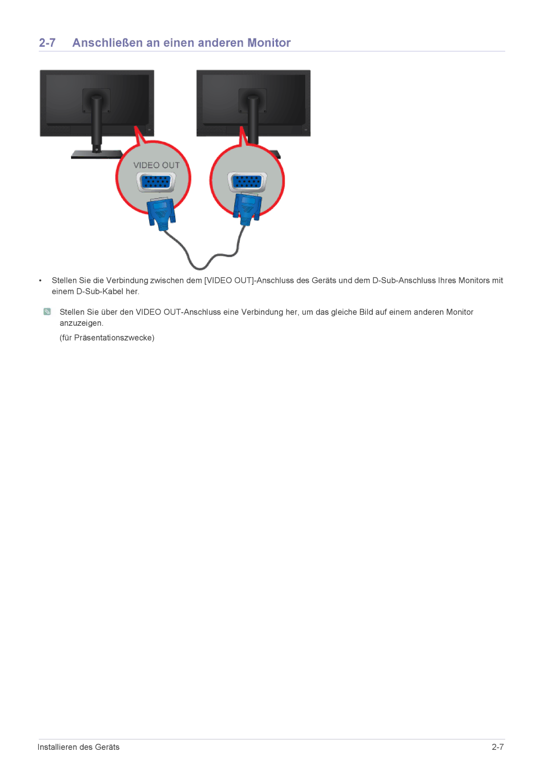 Samsung LF18TUSLBM/EN, LF18TUSLB3/EN manual Anschließen an einen anderen Monitor 