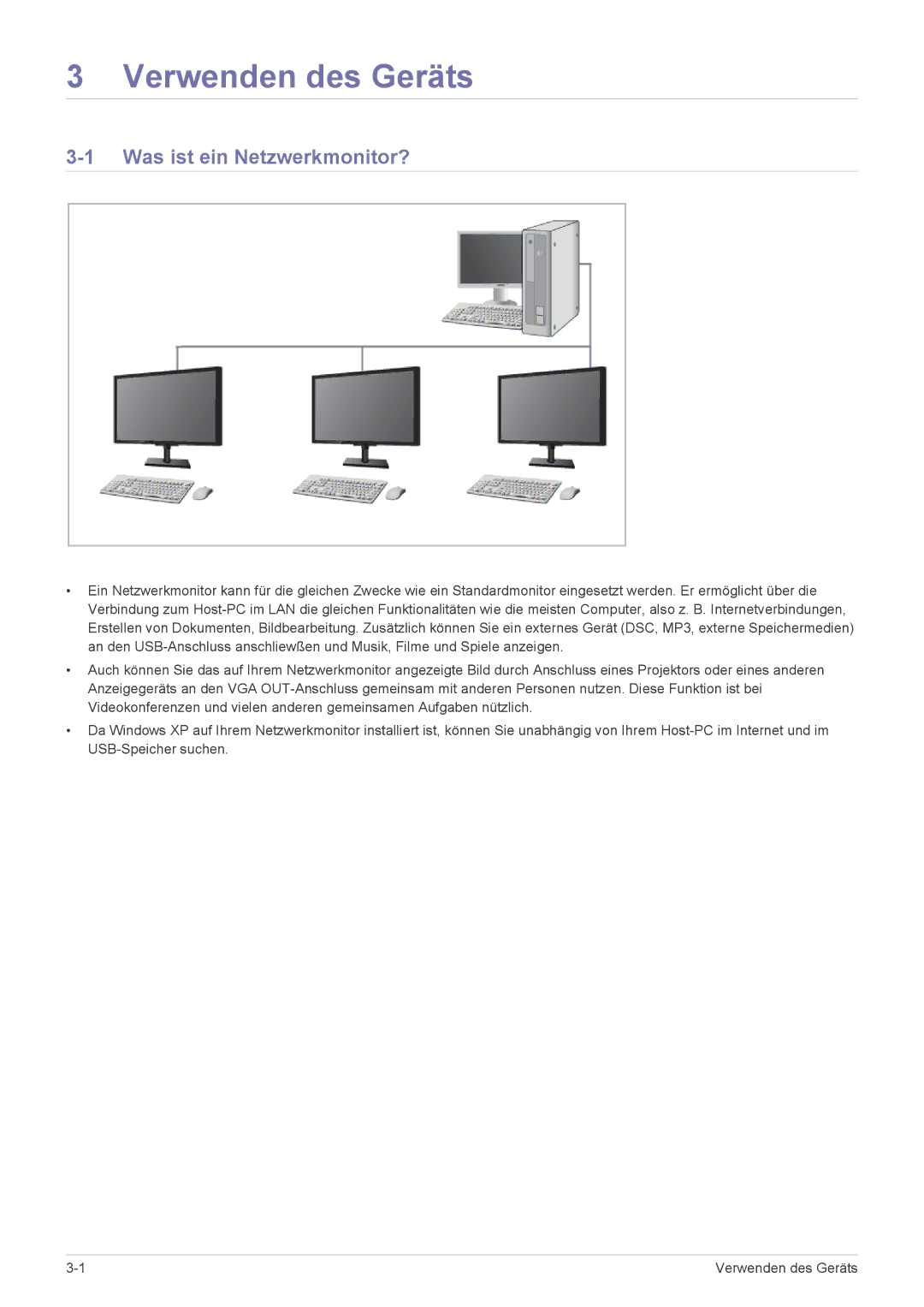 Samsung LF18TUSLB3/EN, LF18TUSLBM/EN manual Verwenden des Geräts, Was ist ein Netzwerkmonitor? 