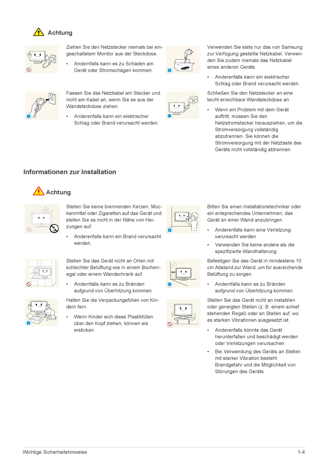 Samsung LF18TUSLBM/EN, LF18TUSLB3/EN manual Informationen zur Installation 