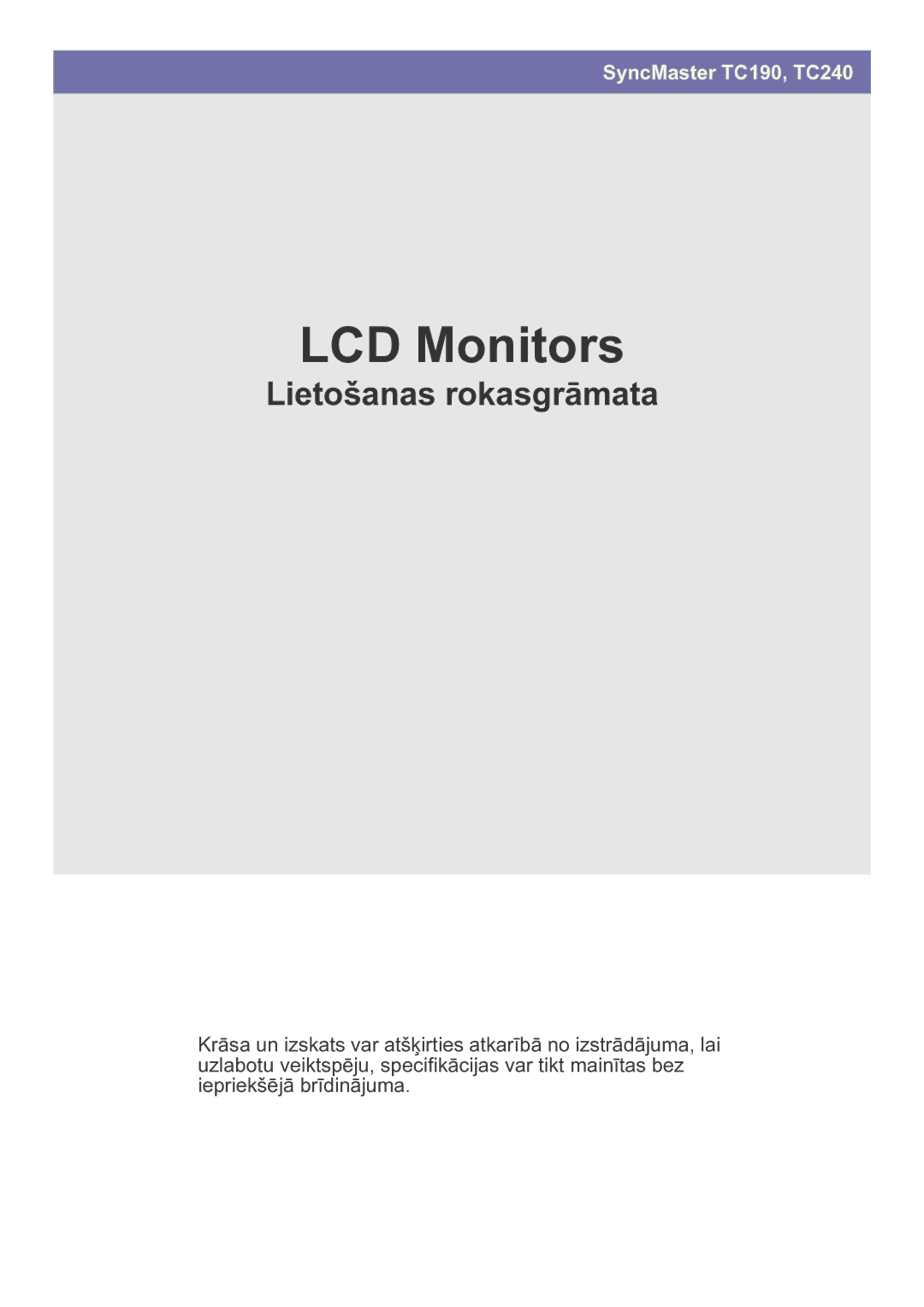 Samsung LF19MGSLBP/EN manual LCD Monitors 