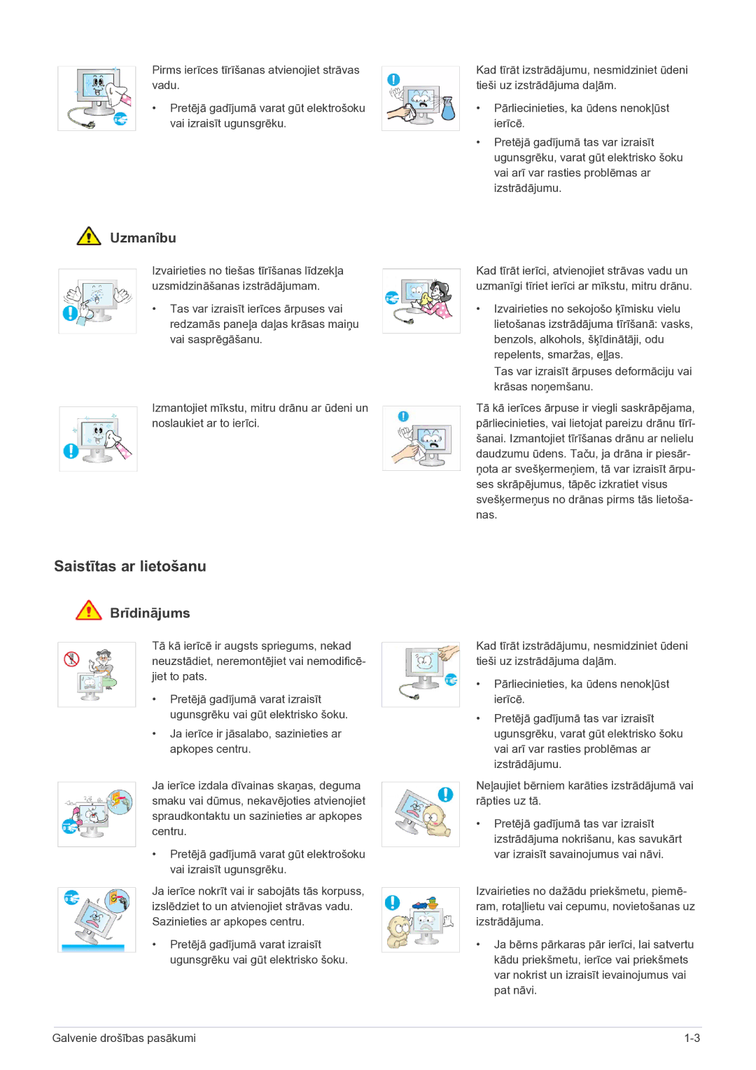 Samsung LF19MGSLBP/EN manual Saistītas ar lietošanu 