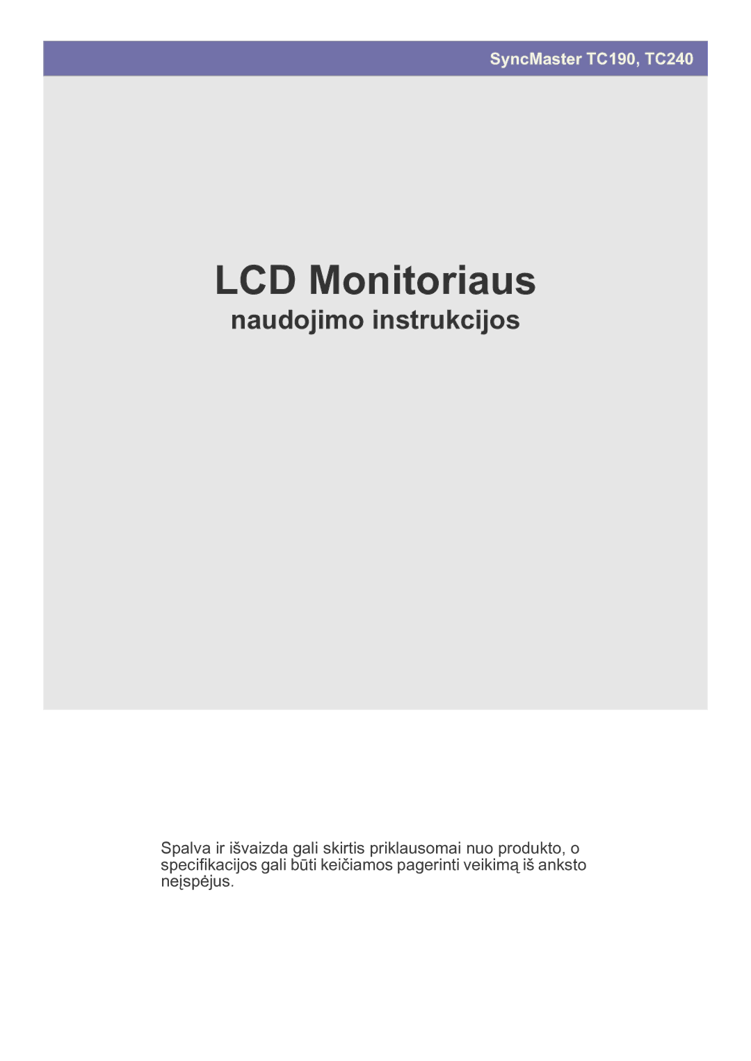 Samsung LF19MGSLBP/EN manual LCD Monitoriaus 