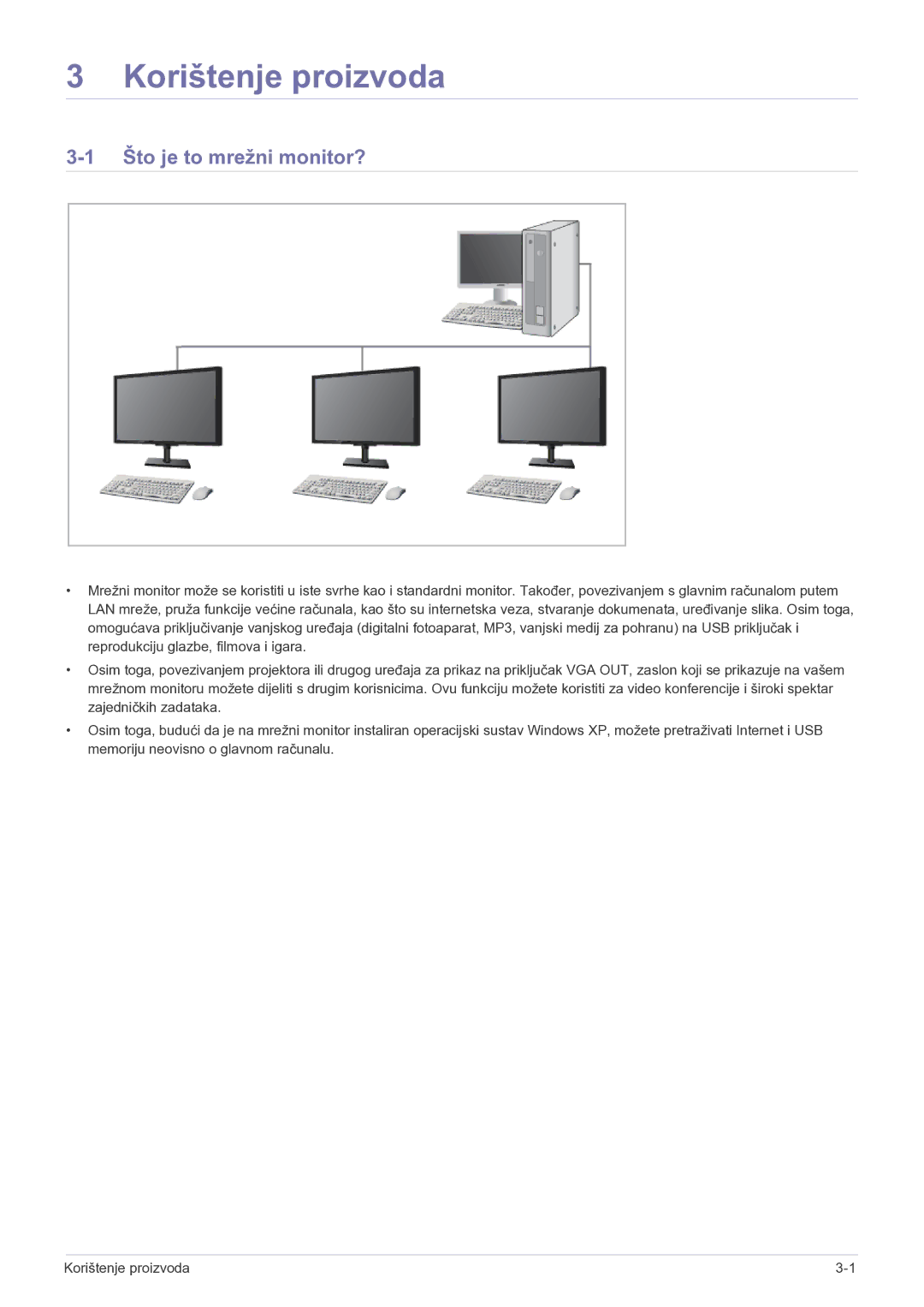 Samsung LF19MGSLBP/EN, LF19MGSLBR/EN manual Korištenje proizvoda, Što je to mrežni monitor? 