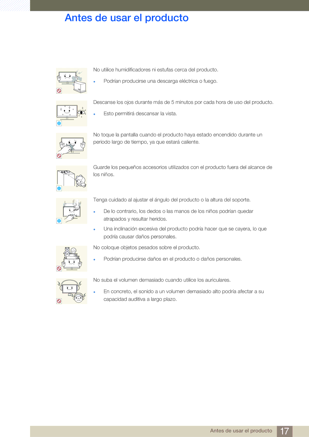 Samsung LF24FN1PFBZXEN, LF19NEBHBNM/EN, LF24NEBHBNM/EN manual Antes de usar el producto 