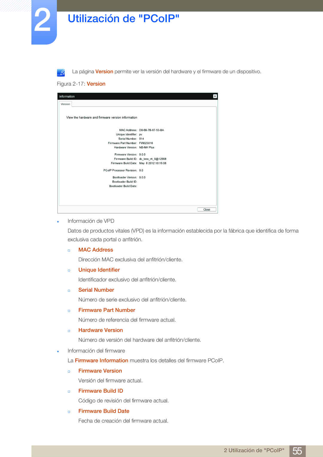 Samsung LF24NEBHBNM/EN † MAC Address, † Unique Identifier, † Serial Number, † Firmware Part Number, † Hardware Version 