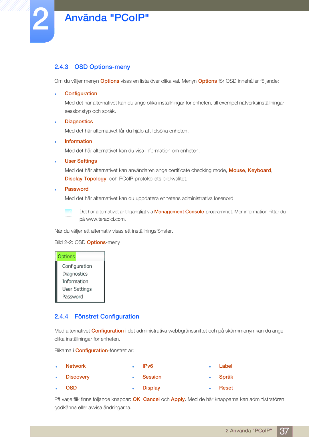 Samsung LF24NEBHBNU/EN, LF19NEBHBNM/EN, LF24NEBHBNM/EN, LF24FN1PFBZXEN manual OSD Options-meny, 4 Fönstret Configuration 