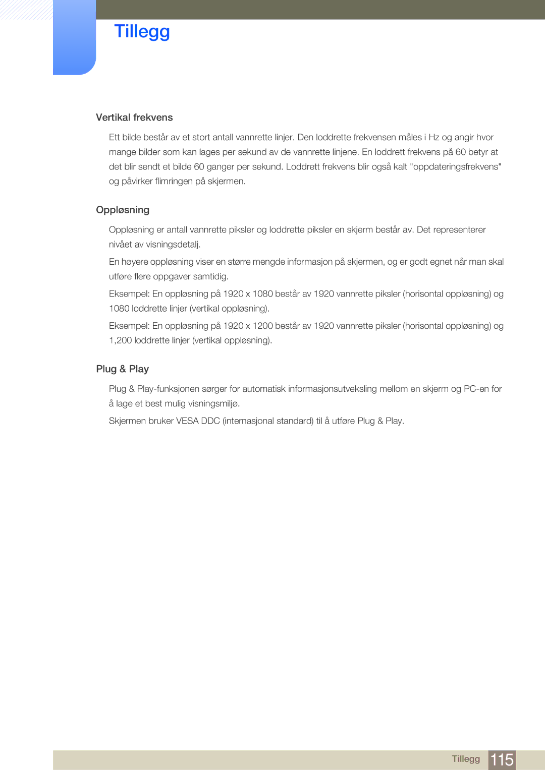 Samsung LF24FN1PFBZXEN, LF19NEBHBNM/EN, LF24NEBHBNU/EN, LF24NEBHBNM/EN manual Vertikal frekvens 