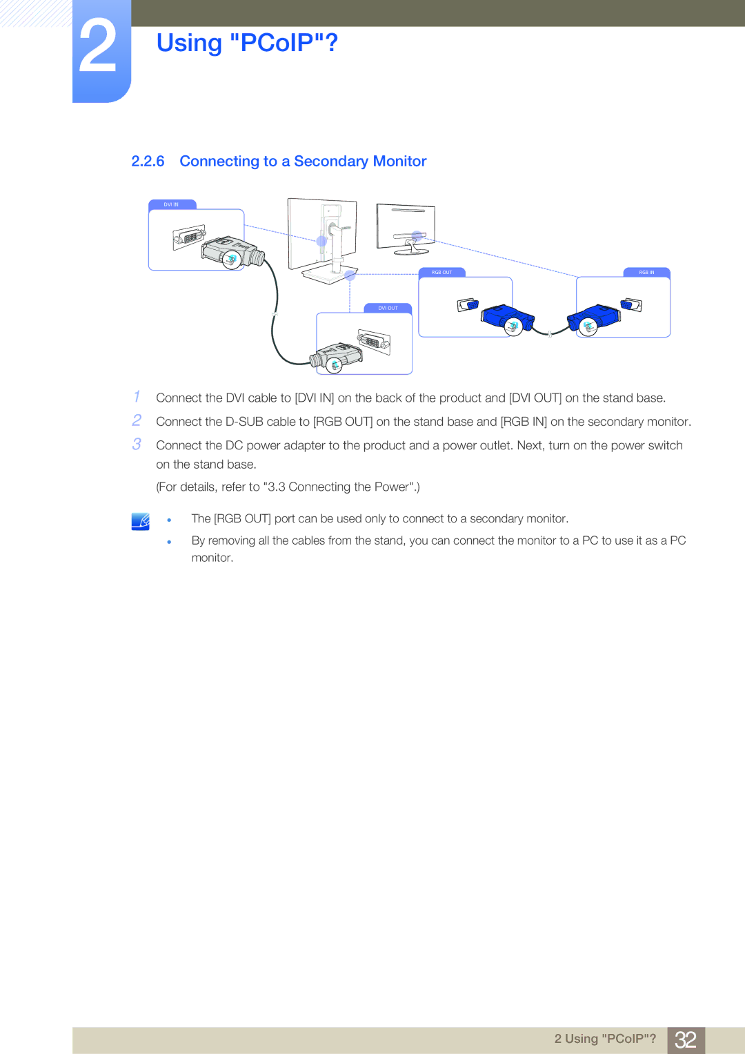 Samsung LF19NSBTBN/XS, LF19NSBTBN/EN, LF24NSBTBN/EN, LF22NSBTBN/EN, LF24NSBTBN/XJ manual Connecting to a Secondary Monitor 