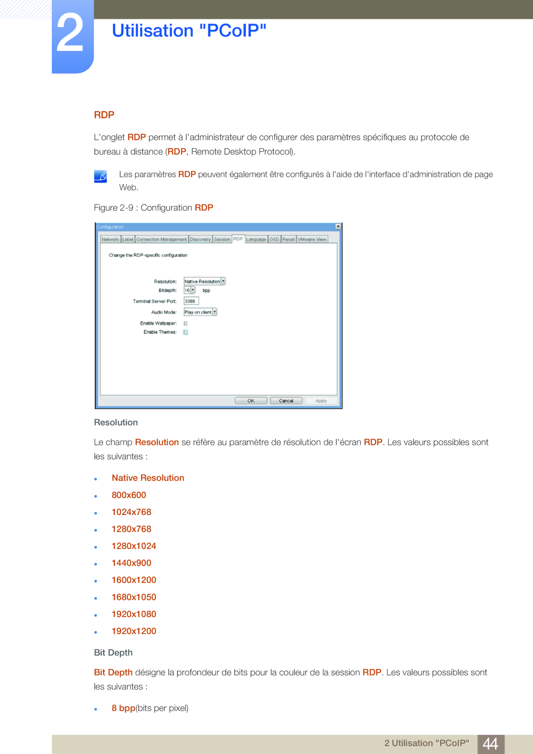 Samsung LF22NSBTBN/EN, LF19NSBTBN/EN, LF24NSBTBN/EN manual Resolution, Bit Depth 