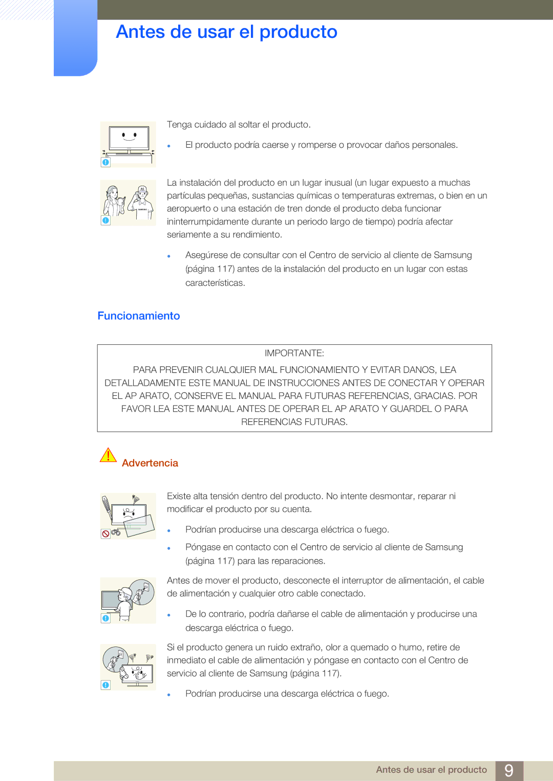 Samsung LF19NSBTBN/EN, LF24NSBTBN/EN, LF22NSBTBN/EN manual Funcionamiento 