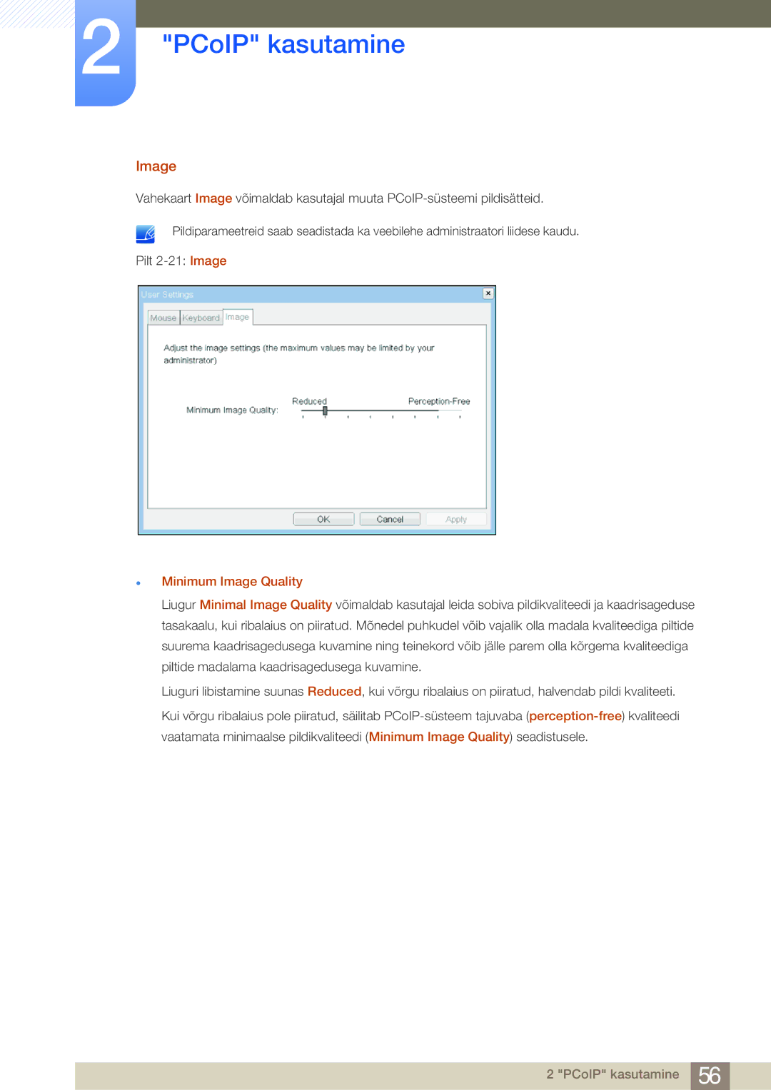 Samsung LF22NSBTBN/EN, LF19NSBTBN/EN, LF24NSBTBN/EN manual Minimum Image Quality 