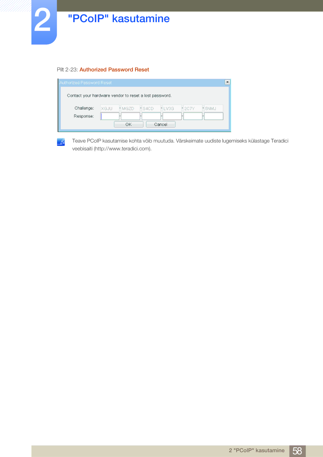 Samsung LF24NSBTBN/EN, LF19NSBTBN/EN, LF22NSBTBN/EN manual Pilt 2-23Authorized Password Reset 