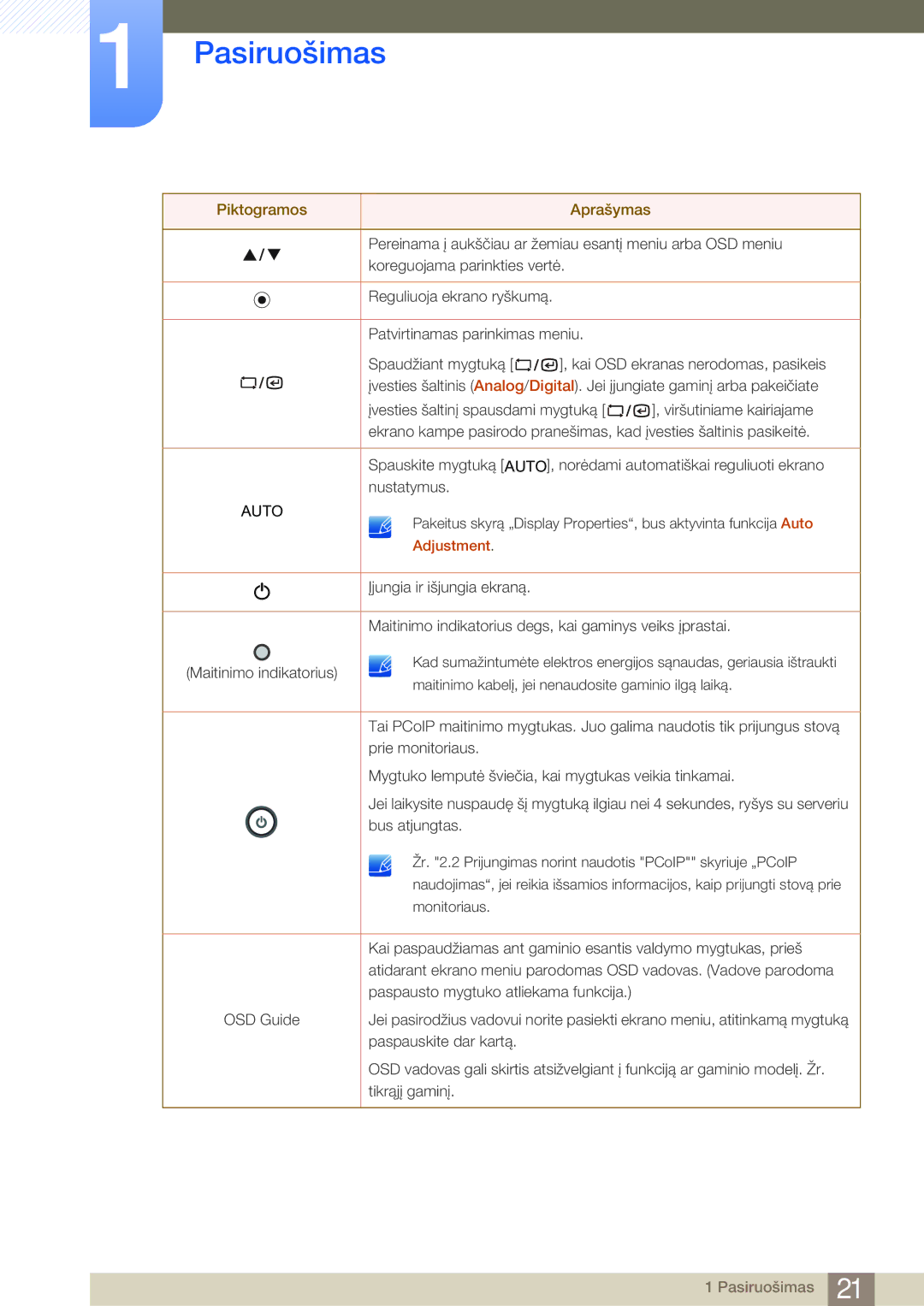 Samsung LF19NSBTBN/EN, LF24NSBTBN/EN, LF22NSBTBN/EN manual Auto, Adjustment 