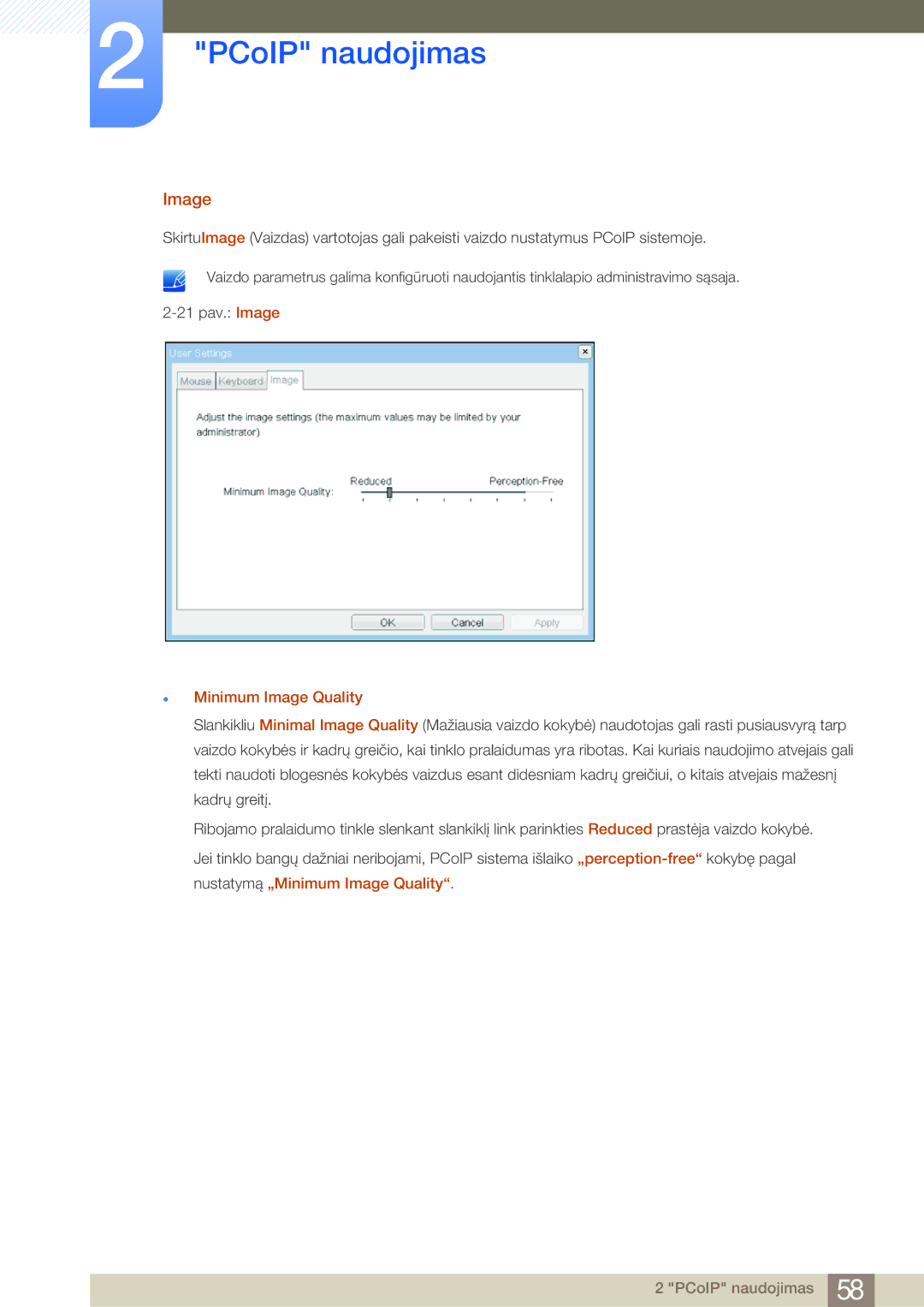 Samsung LF24NSBTBN/EN, LF19NSBTBN/EN, LF22NSBTBN/EN manual Minimum Image Quality 