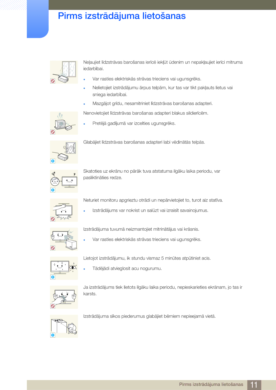 Samsung LF22NSBTBN/EN, LF19NSBTBN/EN, LF24NSBTBN/EN manual Pirms izstrādājuma lietošanas 