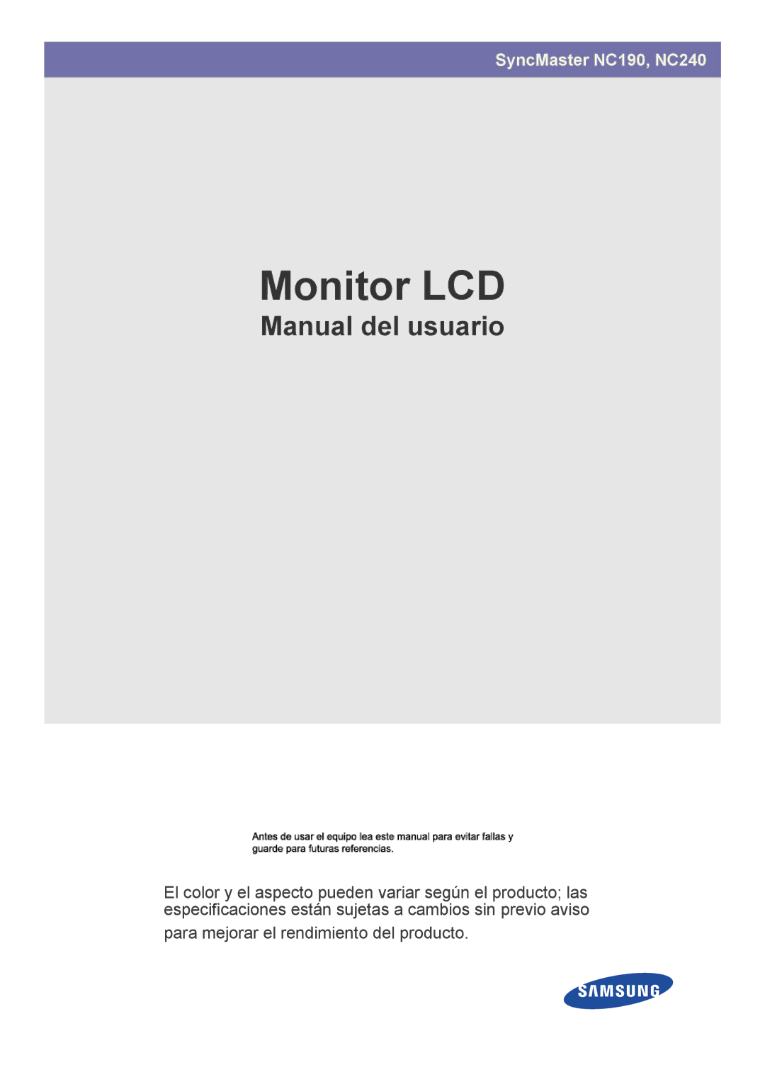 Samsung LF24PPBCB/EN, LF19PPBCB/EN, LF24PPBDB/EN manual Moniteur LCD 