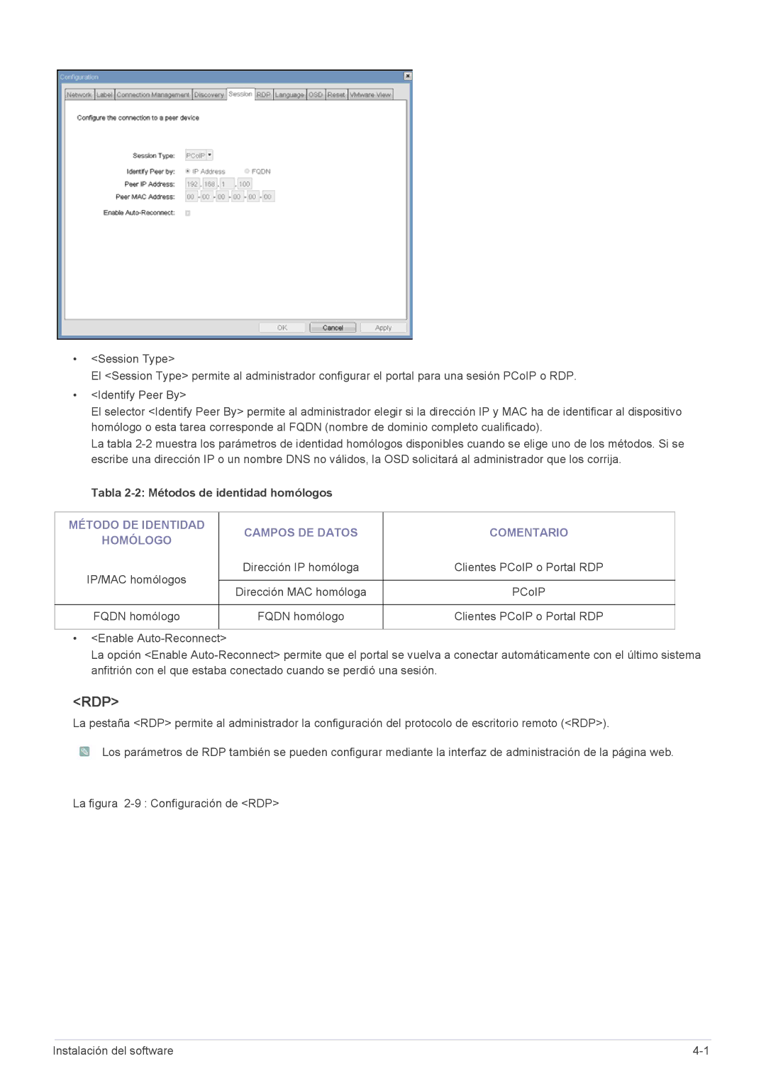 Samsung LF24PPBCB/ZA, LF19PPBCB/EN, LF24PPBCB/EN, LF19PPBCB/ZA Rdp, Método DE Identidad Campos DE Datos Comentario Homólogo 