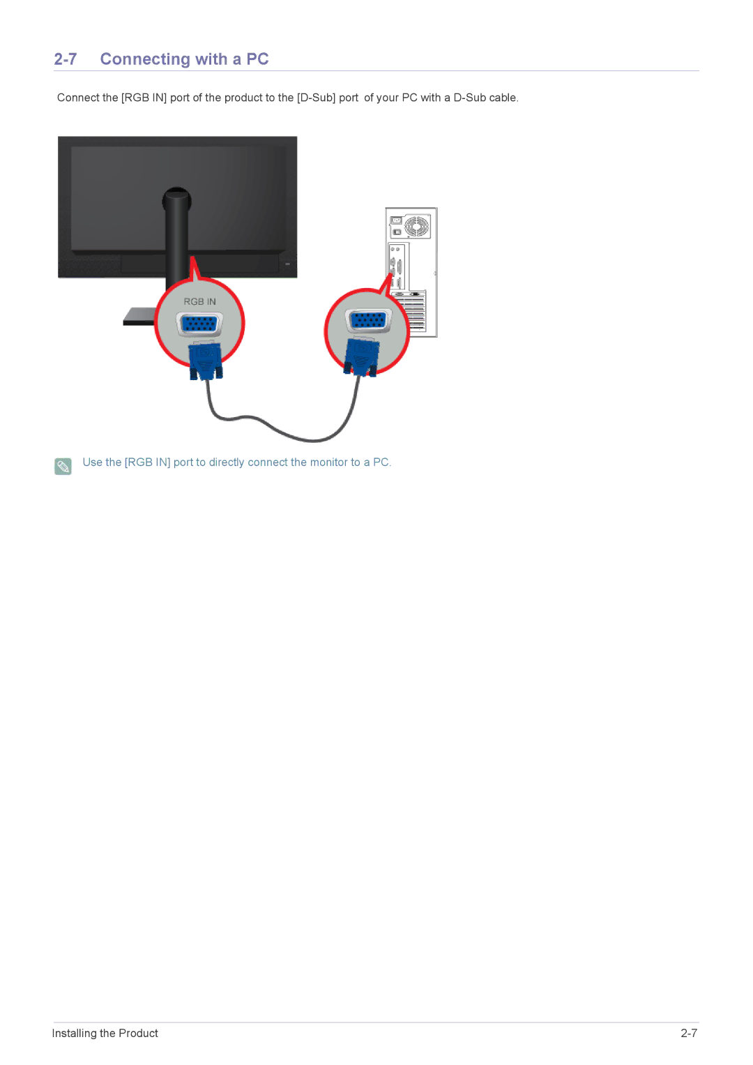 Samsung LF19PPBCB/XY, LF19PPBCB/EN, LF24PPBCB/EN, LF24PPBDB/EN, LF24PPBDB/XJ, LF19PPBCB/XJ, LF24PPBCB/XJ Connecting with a PC 