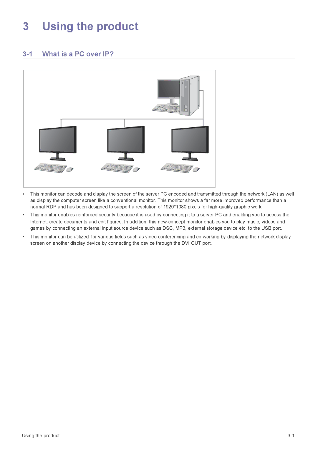 Samsung LF24PPBCB/XJ, LF19PPBCB/EN, LF24PPBCB/EN, LF24PPBDB/EN, LF24PPBDB/XJ manual Using the product, What is a PC over IP? 