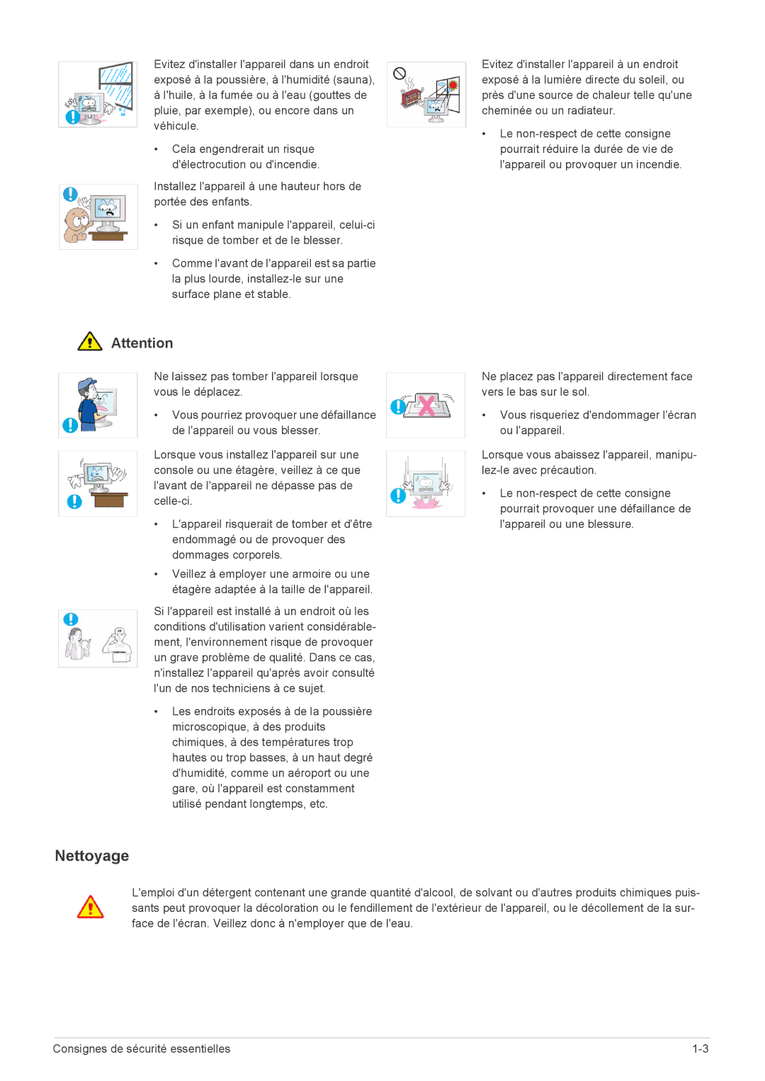 Samsung LF24PPBCB/EN, LF19PPBCB/EN, LF24PPBDB/EN manual Nettoyage 