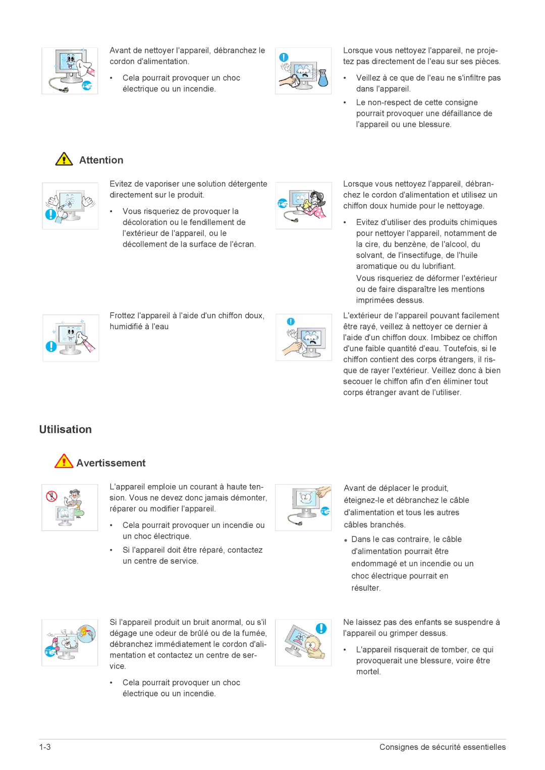 Samsung LF24PPBDB/EN, LF19PPBCB/EN, LF24PPBCB/EN manual Utilisation 