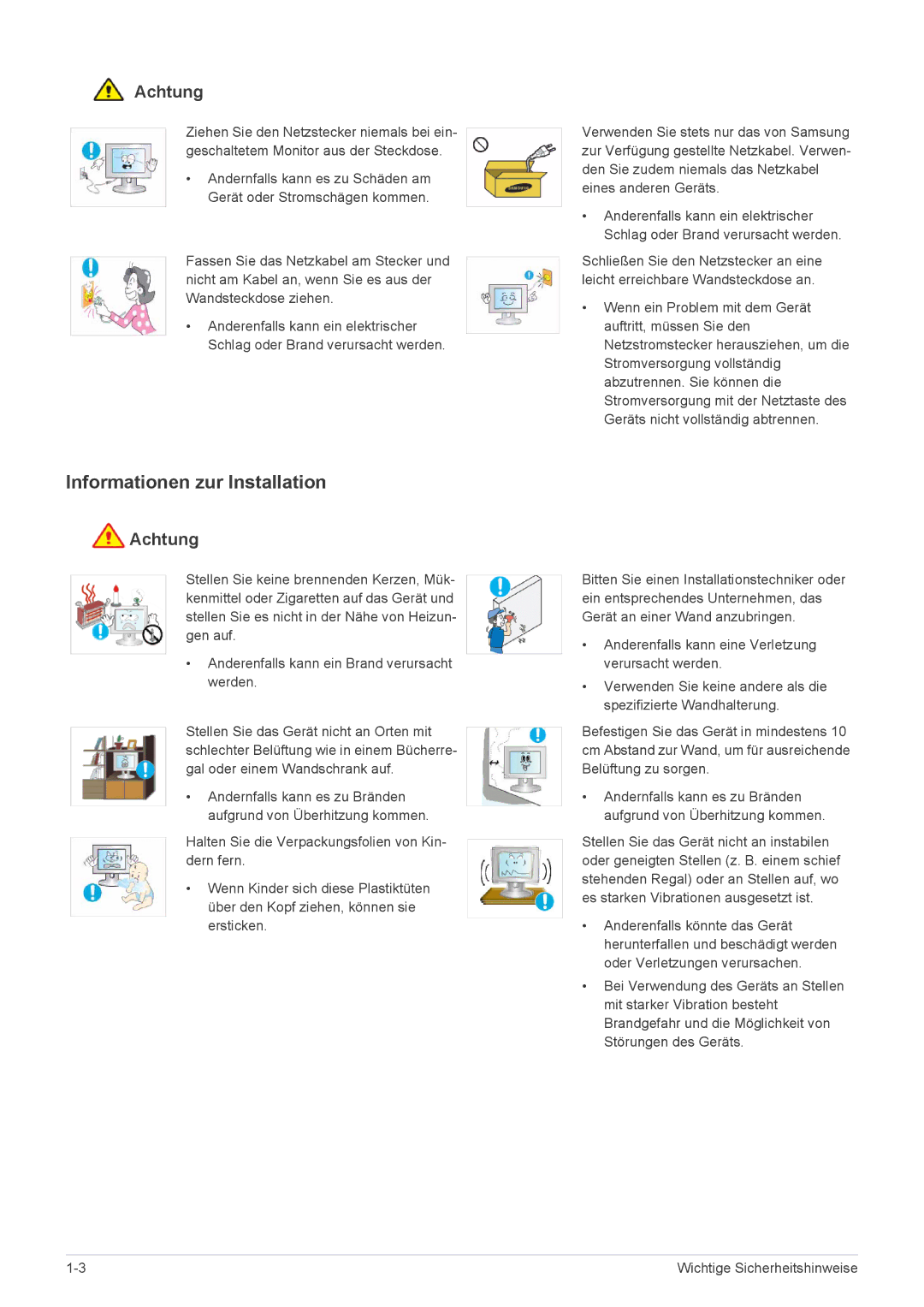 Samsung LF19PPBCB/EN, LF24PPBCB/EN, LF24PPBDB/EN manual Informationen zur Installation 