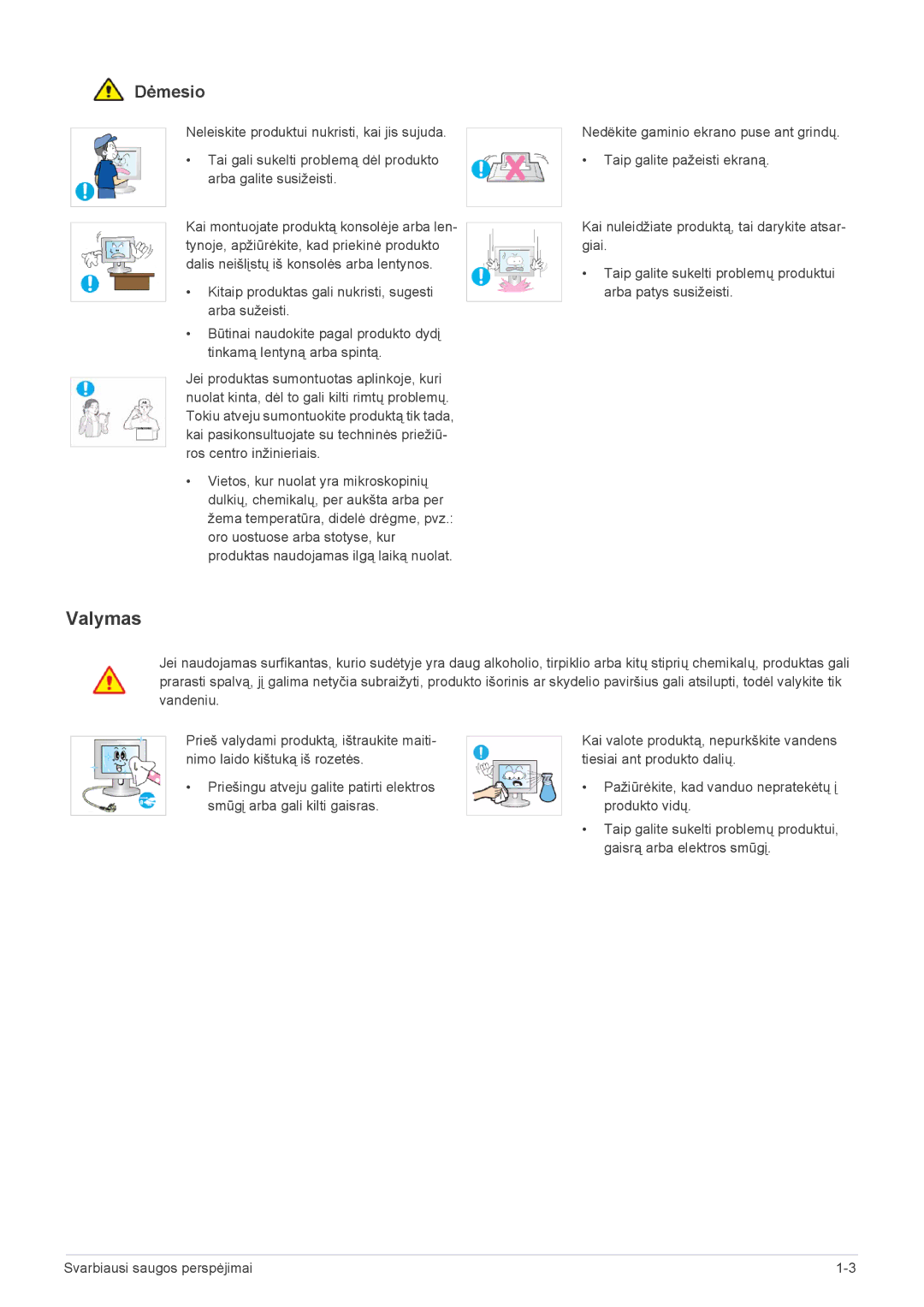 Samsung LF24PPBCB/EN, LF19PPBCB/EN, LF24PPBDB/EN manual Valymas 