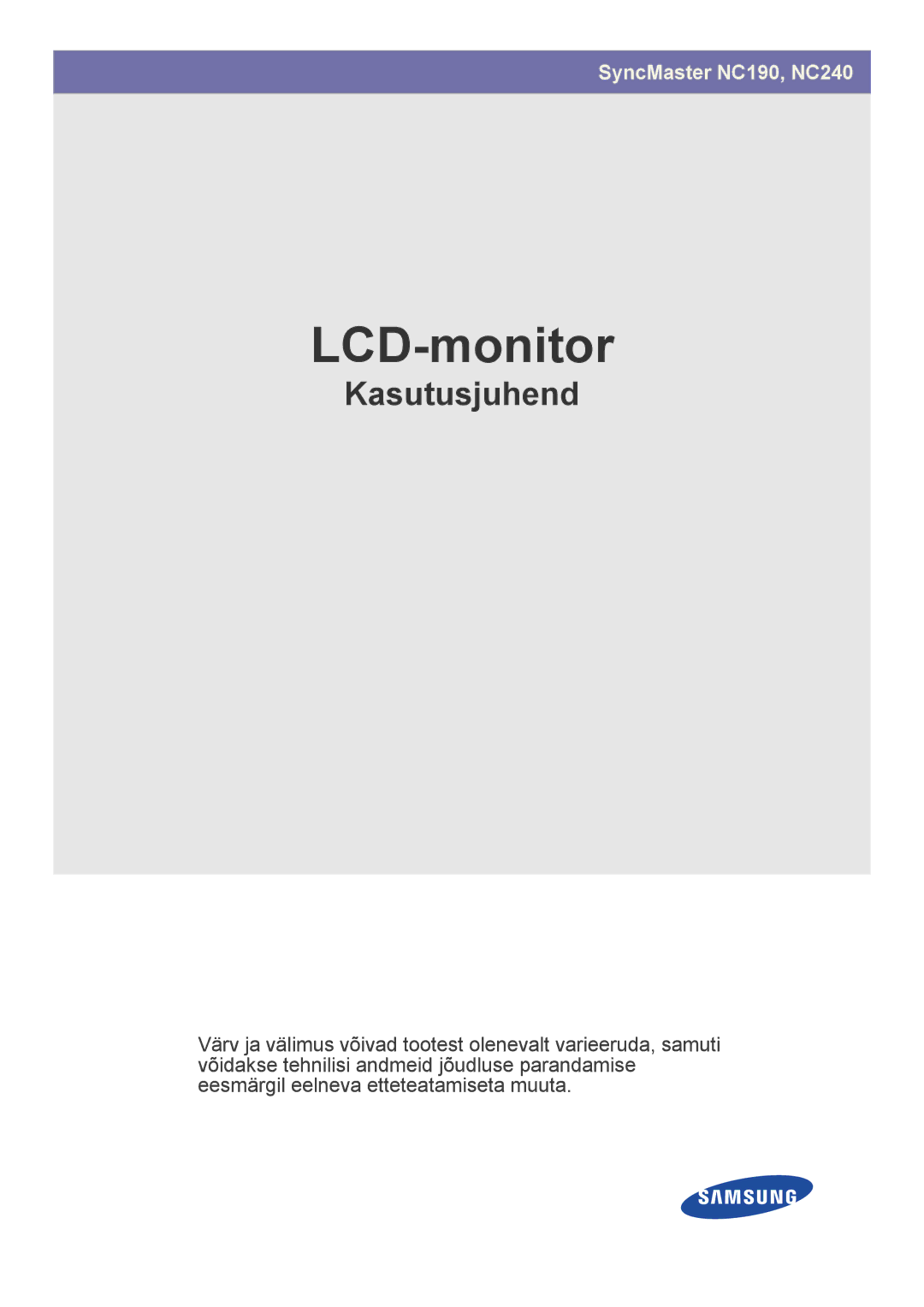 Samsung LF24PPBCB/EN, LF19PPBCB/EN, LF24PPBDB/EN manual LCD-monitor 