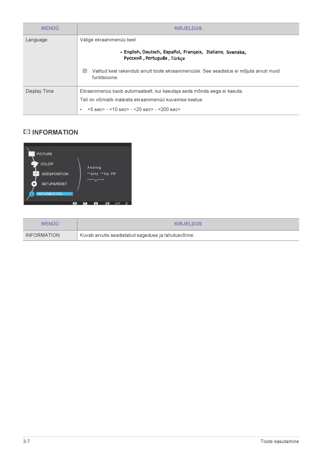 Samsung LF24PPBCB/EN, LF19PPBCB/EN, LF24PPBDB/EN manual Information 