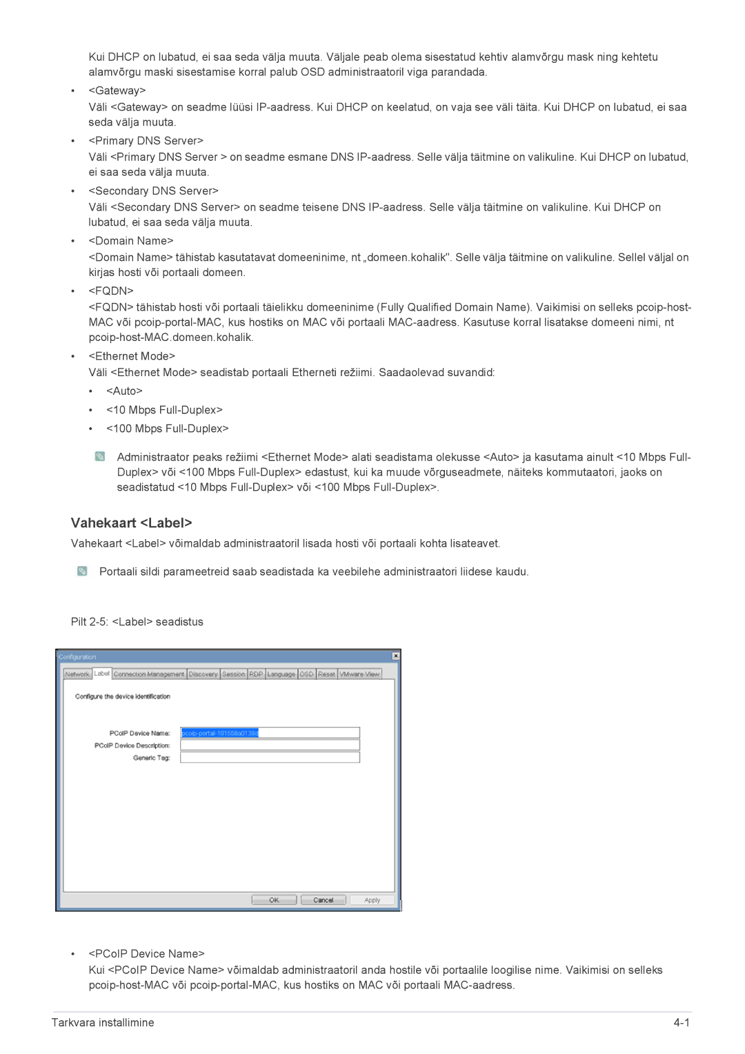 Samsung LF19PPBCB/EN, LF24PPBCB/EN, LF24PPBDB/EN manual Vahekaart Label 