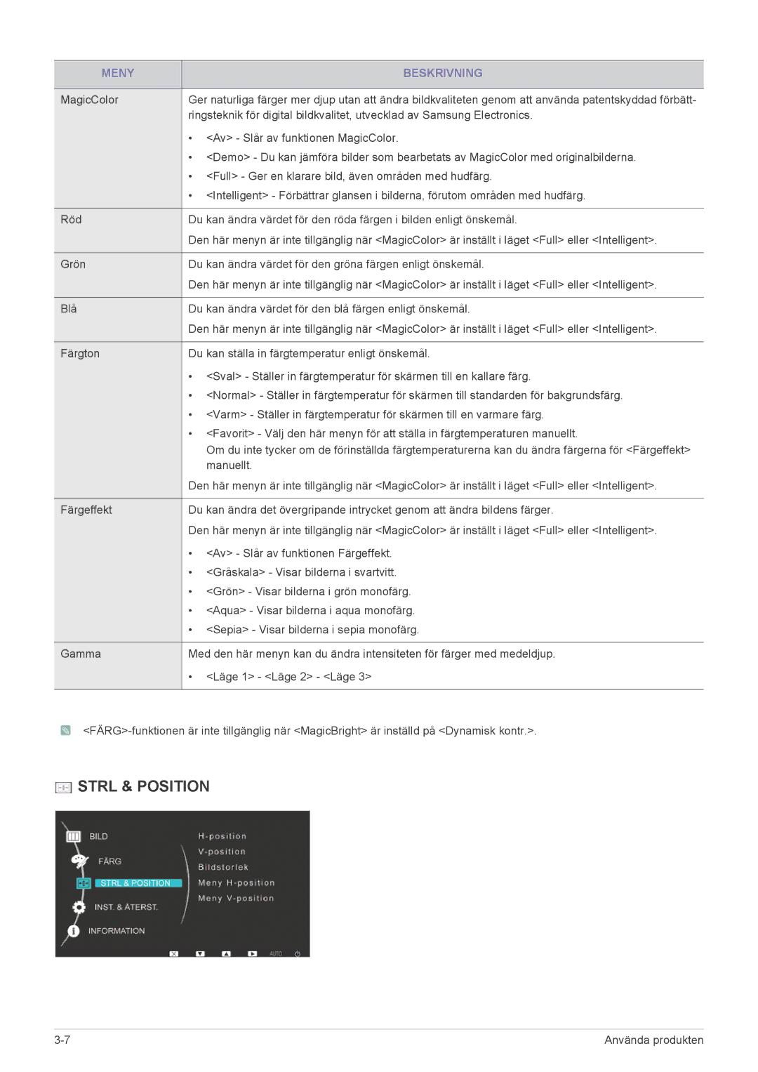 Samsung LF19PPBCB/EN, LF24PPBCB/EN manual Strl & Position 