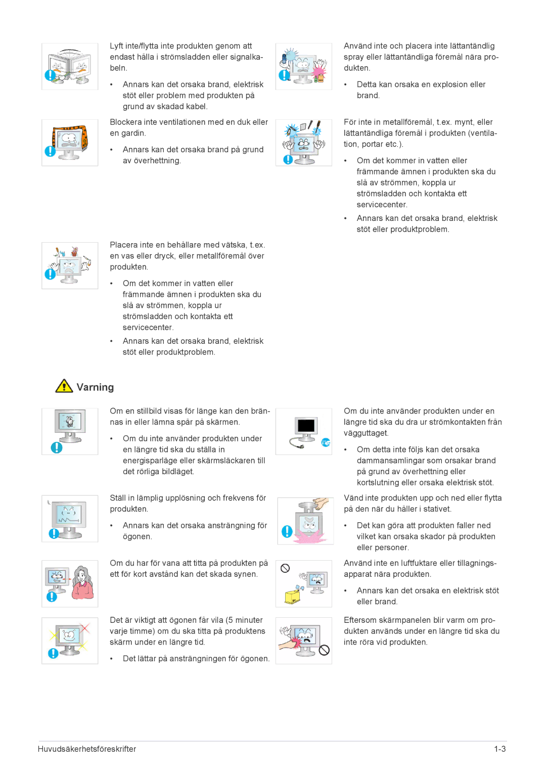 Samsung LF24PPBCB/EN, LF19PPBCB/EN manual Varning 