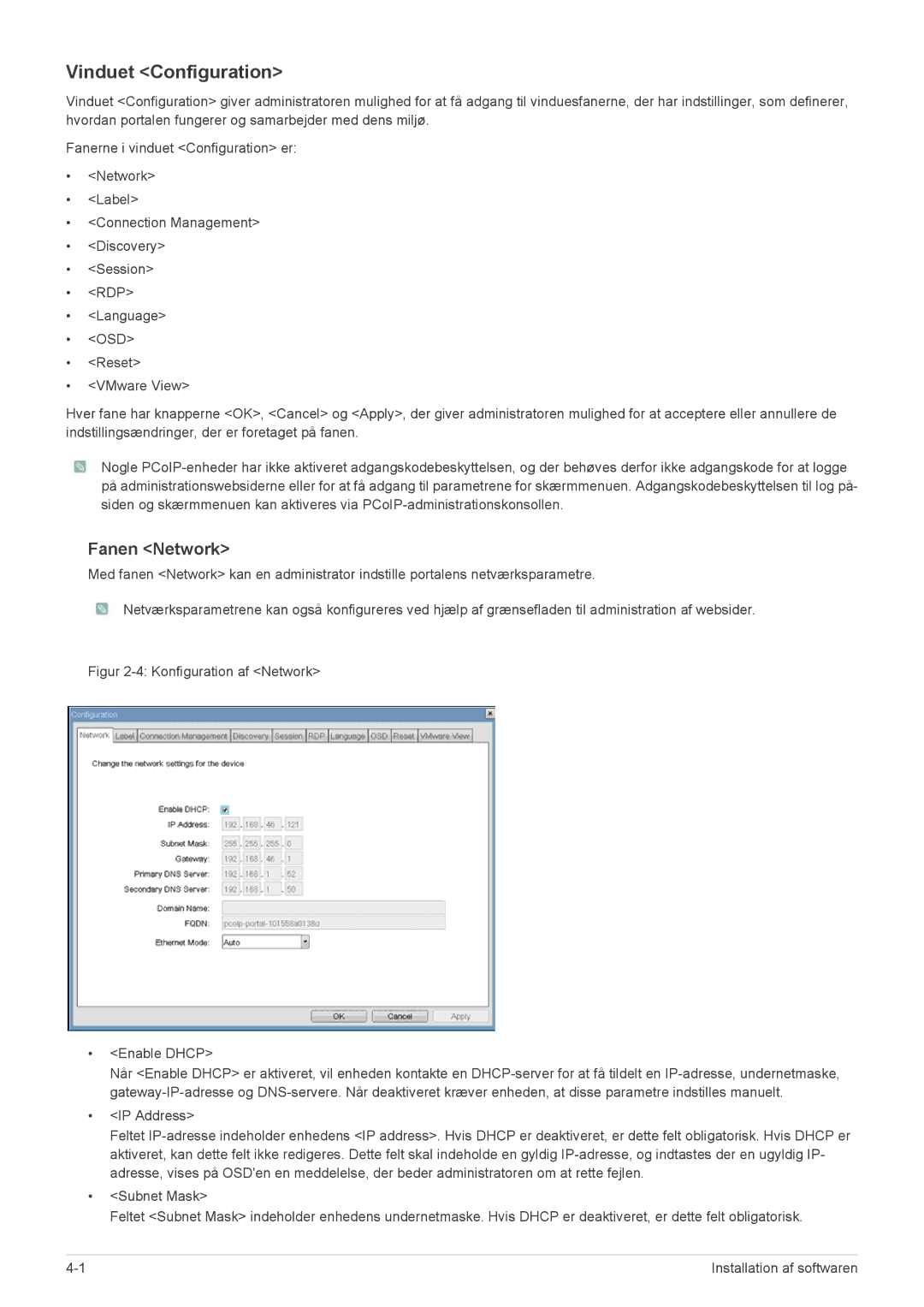 Samsung LF19PPBCB/EN, LF24PPBCB/EN manual Vinduet Configuration, Fanen Network 