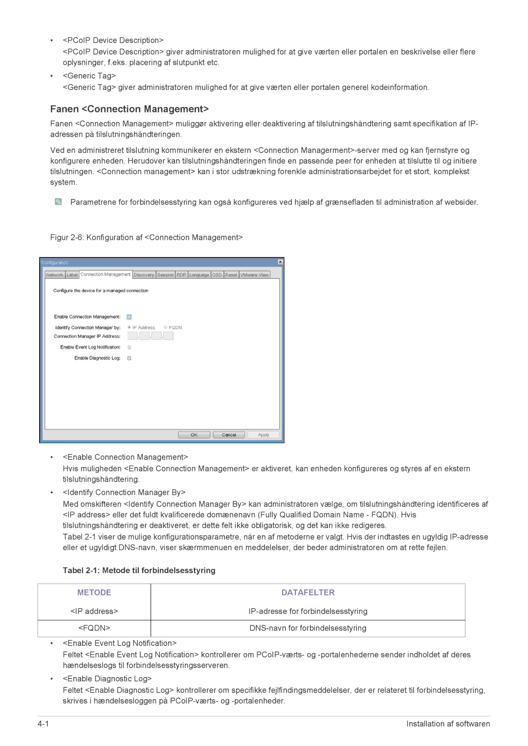 Samsung LF19PPBCB/EN, LF24PPBCB/EN manual Fanen Connection Management, Metode Datafelter 