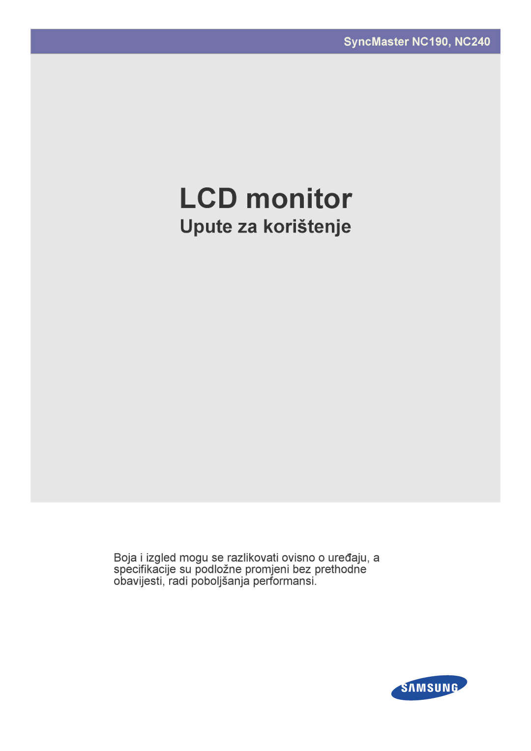 Samsung LF19PPBCB/EN manual LCD monitor 