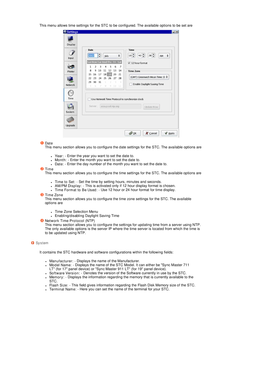 Samsung LF19SPZLSE/EDC, LF17SPZLSE/EDC manual Date, Time Zone, Network Time Protocol NTP, System 