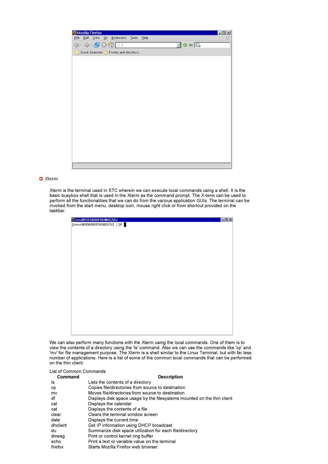 Samsung LF17SPZLSE/EDC, LF19SPZLSE/EDC manual Xterm, Command Description 