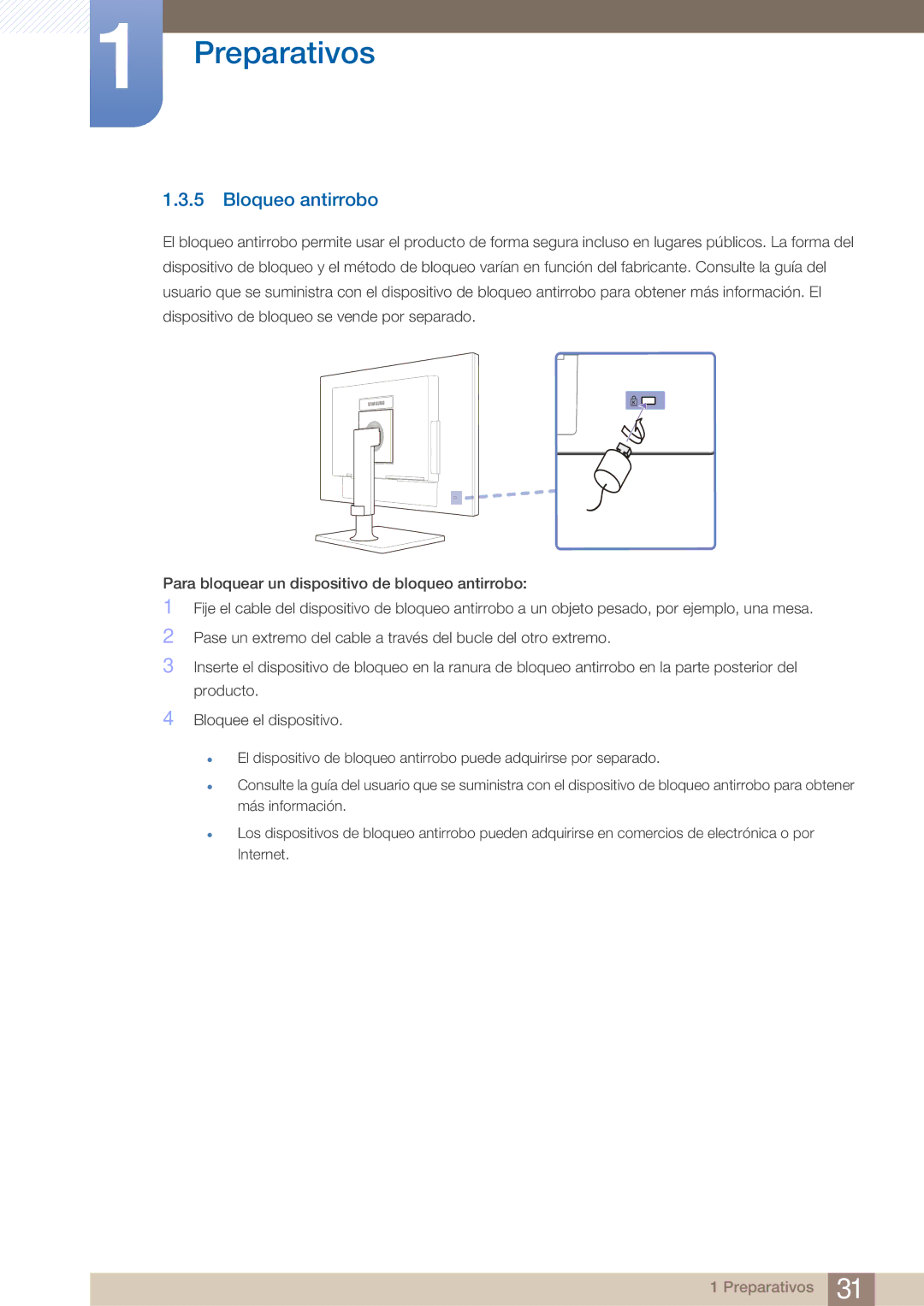 Samsung LF19TOWHBFM/EN, LF19TOWHBDM/EN, LF24TOWHBDM/EN manual Bloqueo antirrobo 