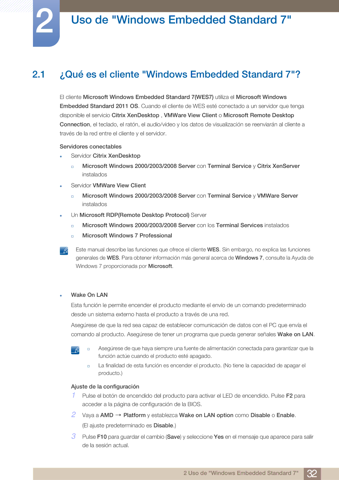 Samsung LF24TOWHBDM/EN, LF19TOWHBDM/EN Uso de Windows Embedded Standard, ¿Qué es el cliente Windows Embedded Standard 7? 