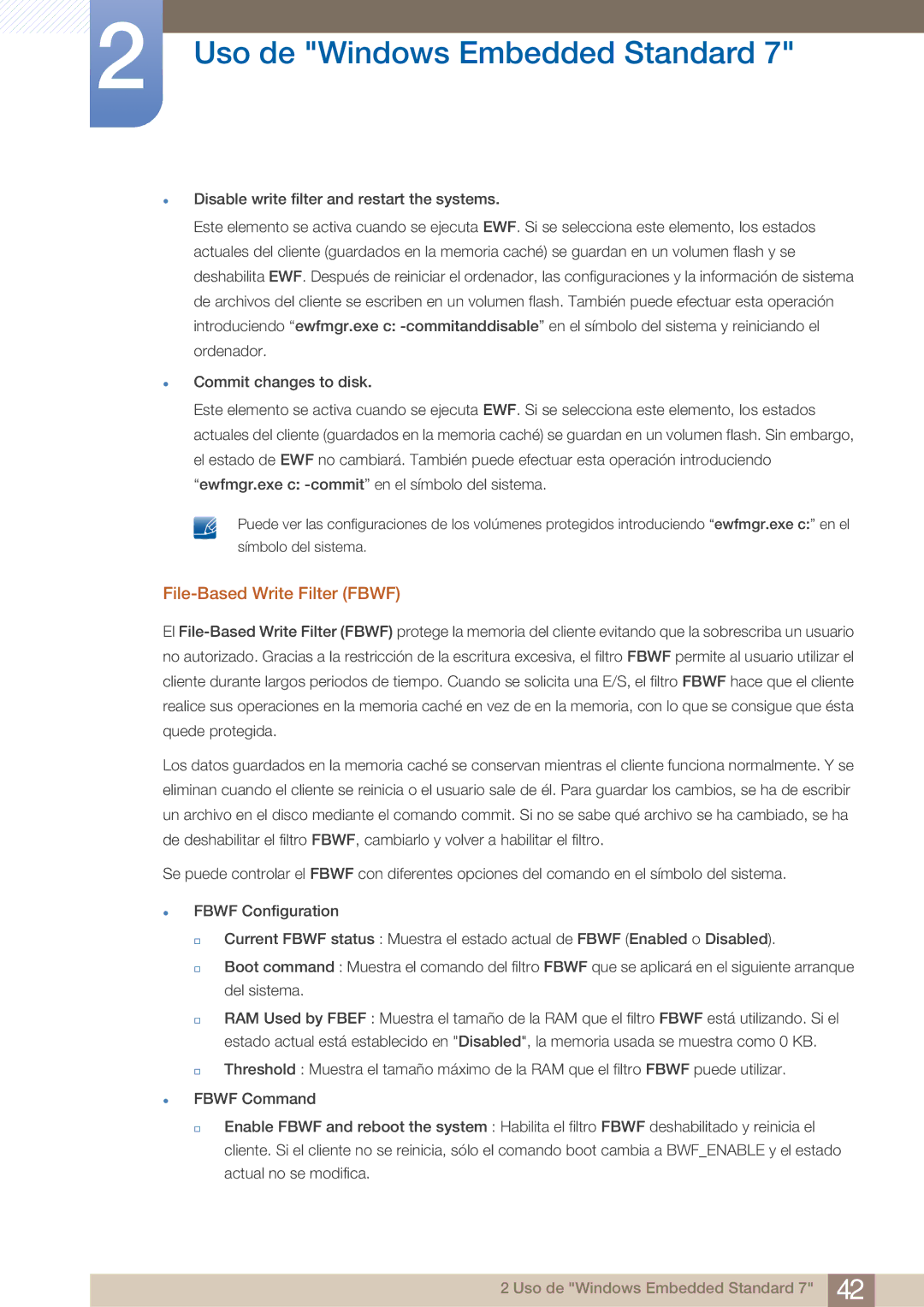 Samsung LF19TOWHBDM/EN, LF19TOWHBFM/EN, LF24TOWHBDM/EN manual File-Based Write Filter Fbwf 