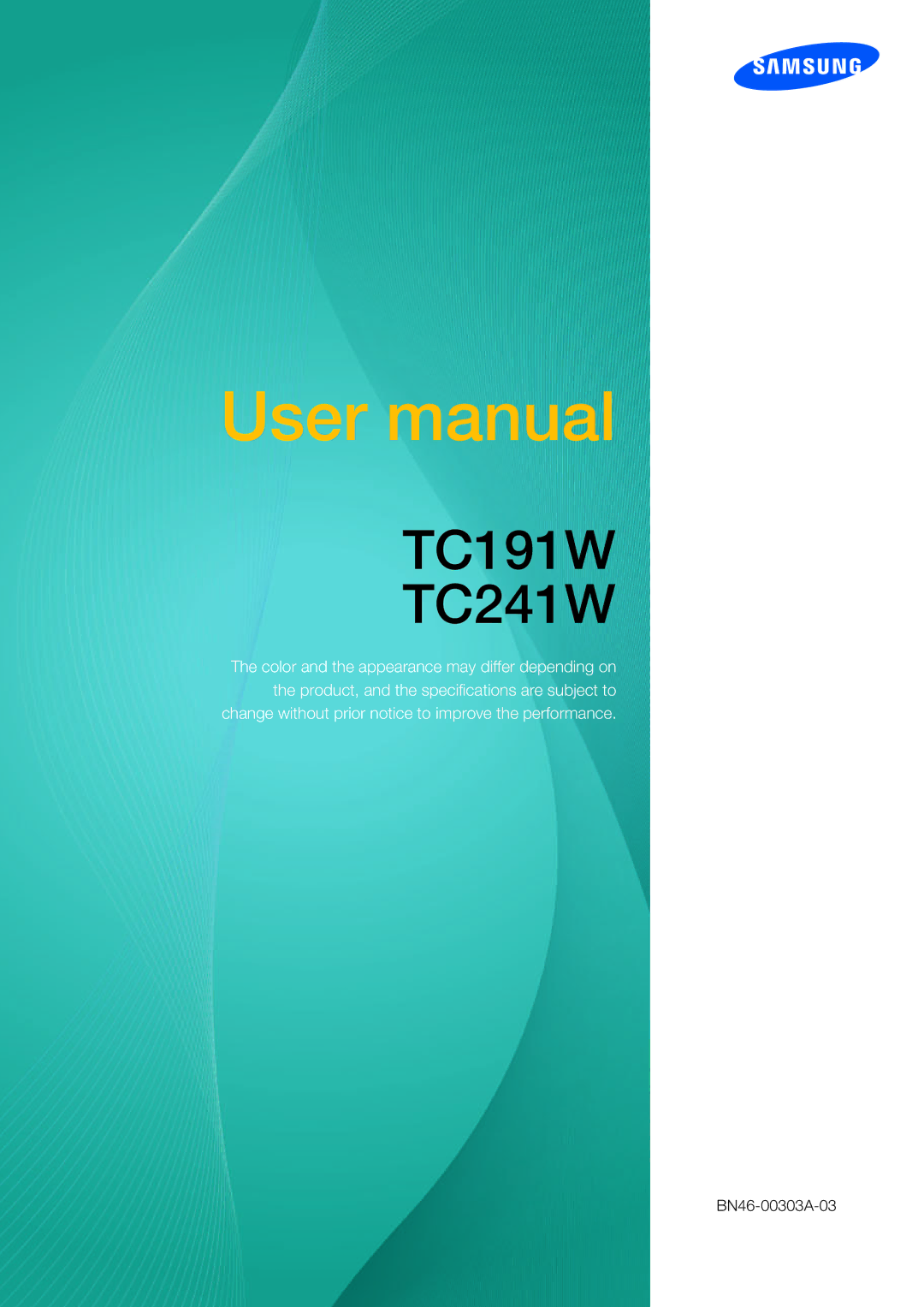 Samsung LF19TOWHBFM/EN, LF19TOWHBDM/EN, LF24TOWHBFM/EN, LF24TOWHBDM/EN, LF19TOWHBDM/XJ, LF24TOWHBDM/XJ manual TC191W TC241W 