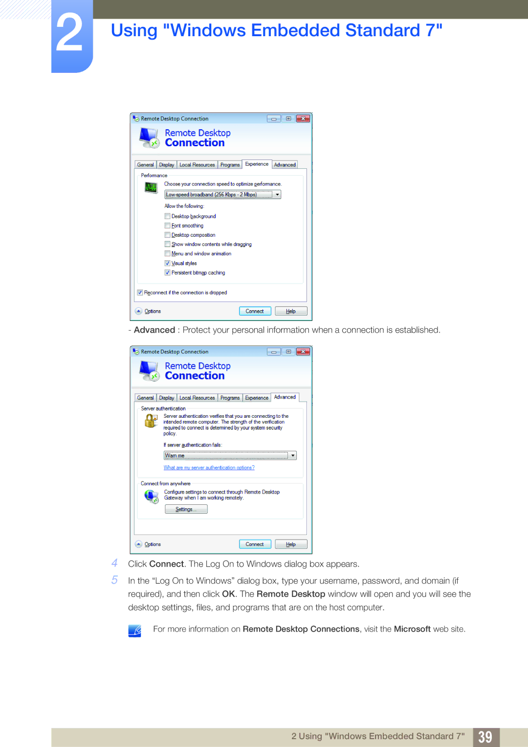 Samsung LF24TOWHBDM/EN, LF19TOWHBDM/EN, LF19TOWHBFM/EN, LF24TOWHBFM/EN, LF19TOWHBDM/XJ manual Using Windows Embedded Standard 