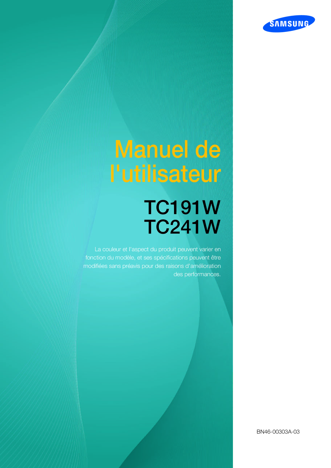 Samsung LF19TOWHBFM/EN, LF19TOWHBDM/EN, LF24TOWHBFM/EN, LF24TOWHBDM/EN manual Manuel de lutilisateur 