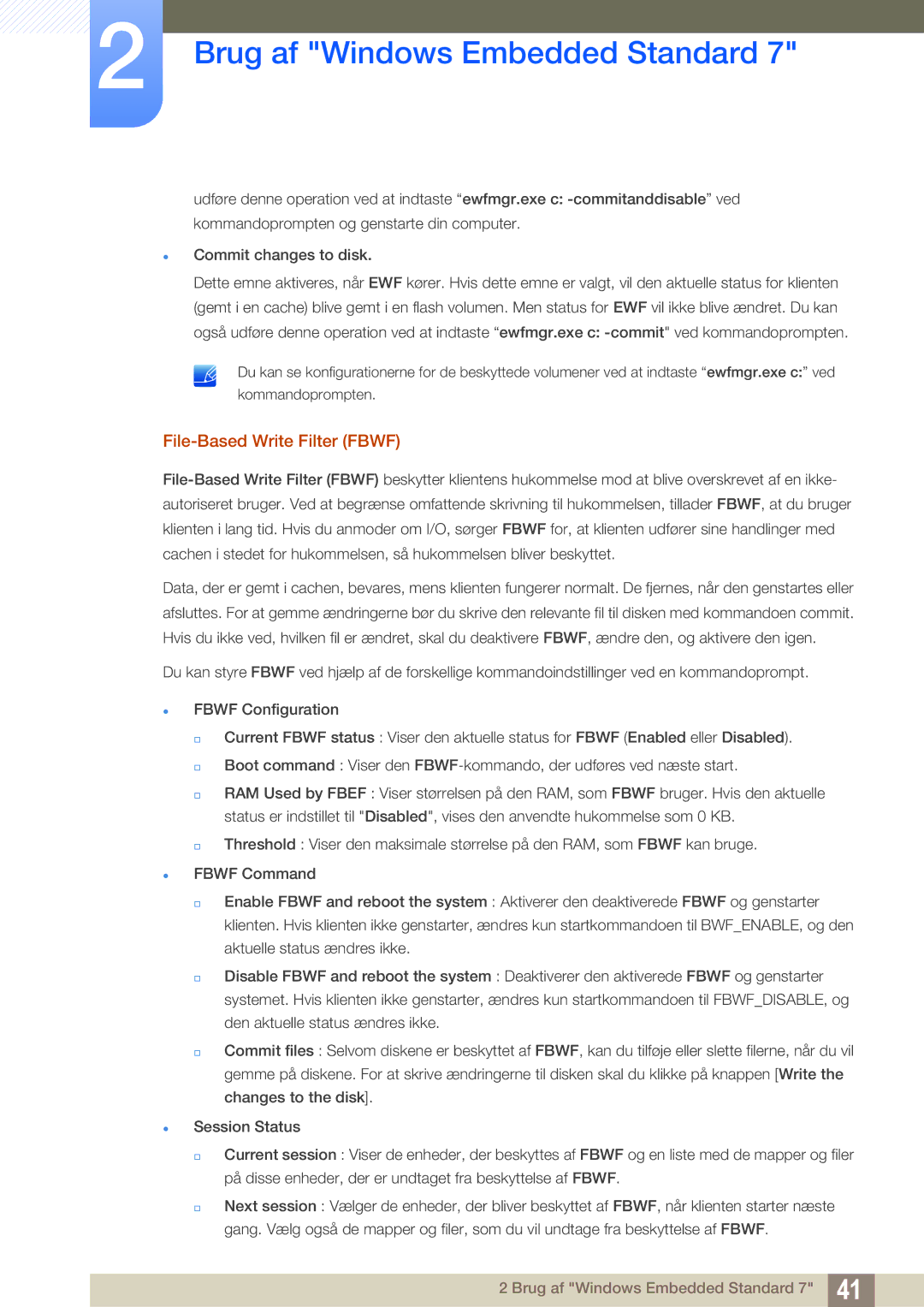 Samsung LF19TOWHBFM/EN, LF19TOWHBDM/EN, LF24TOWHBFM/EN, LF24TOWHBDM/EN manual File-Based Write Filter Fbwf 