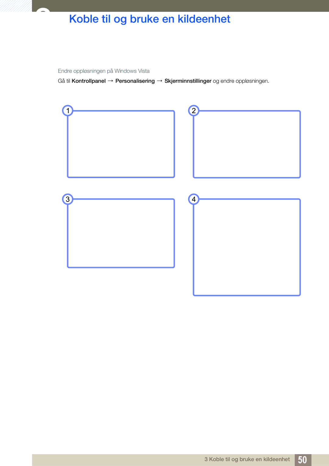 Samsung LF19TOWHBFM/EN, LF19TOWHBDM/EN, LF24TOWHBFM/EN, LF24TOWHBDM/EN manual Endre oppløsningen på Windows Vista 