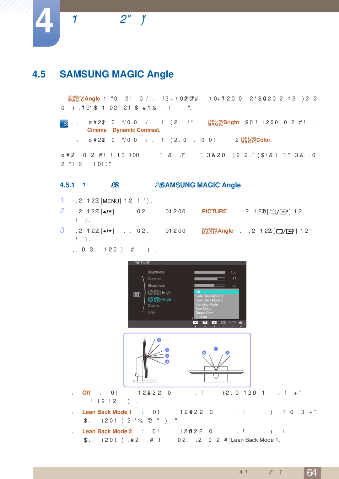 Samsung LF19TOWHBFM/EN, LF19TOWHBDM/EN, LF24TOWHBFM/EN manual 1 Ρύθμιση παραμέτρων του Samsung Magic Angle 