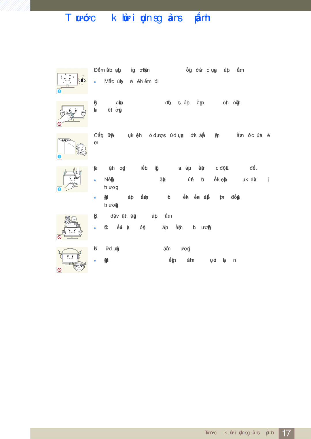 Samsung LF19TOWHBDM/XY, LF19TOWHBFM/EN, LF19TOWHBFM/XY, LF24TOWHBFM/XY manual Trước khi sử dụng sản phẩm 