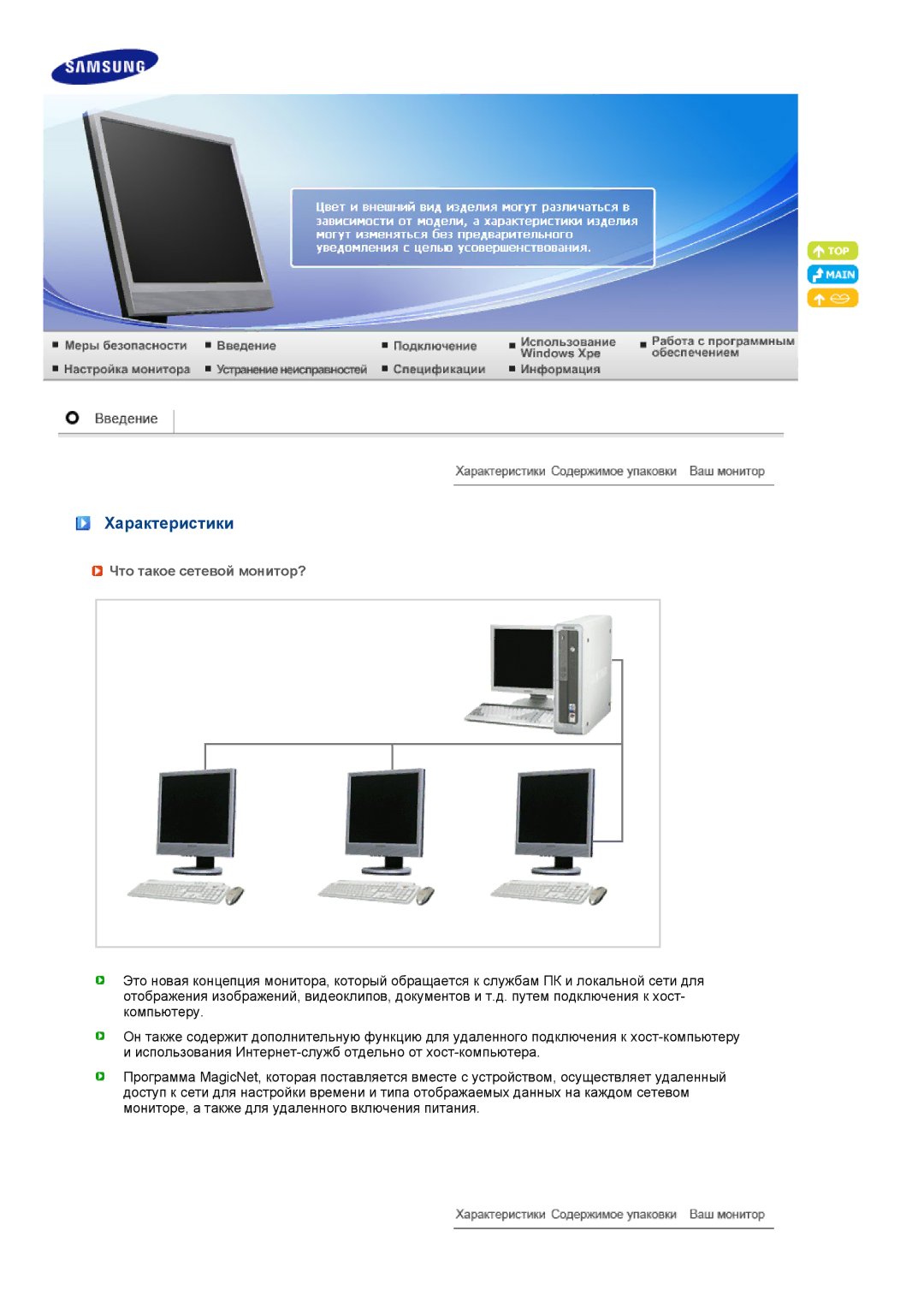 Samsung LF19TPTLSJ/EN, LH40MGPLBC/EN, LF17TPTLSN/EDC, LF17TPTLSP/EDC manual Характеристики, Что такое сетевой монитор? 