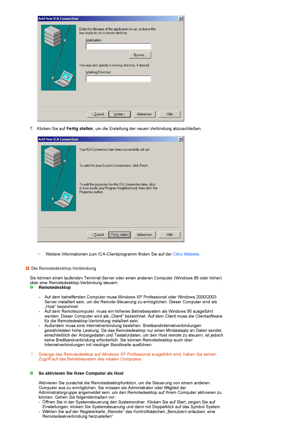 Samsung LF17TPTLSN/EDC, LF19TPTLSM/EDC, LF19TPTLSL/EN, LF19TPTLSJ/EN, LH40MGPLBC/EN manual Die Remotedesktop-Verbindung 