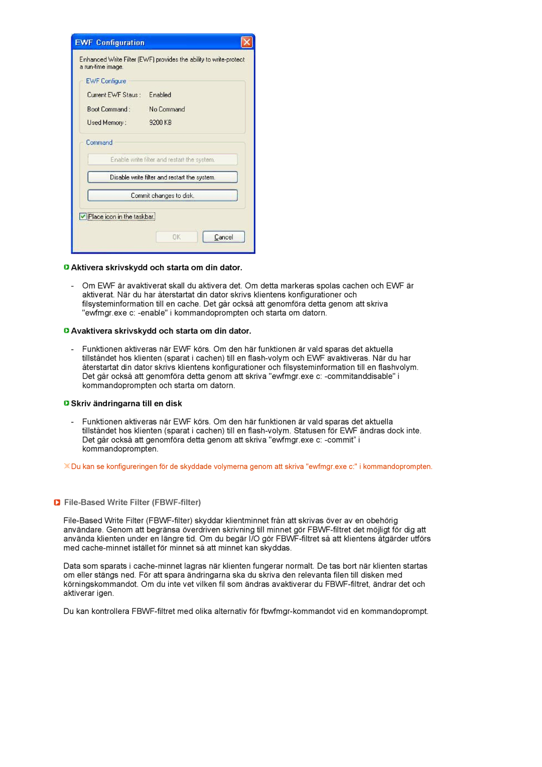 Samsung LH40MGPLBC/EN manual Aktivera skrivskydd och starta om din dator, Avaktivera skrivskydd och starta om din dator 